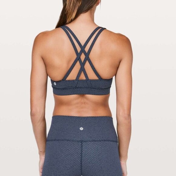 Lululemon Energy Sports Bra Pacific Pointe Jacquard True Navy Onyx Blue - Picture 3 of 11
